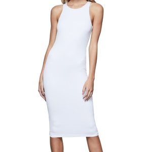 $100 GOOD AMERICAN MICRORIB SLEEVELESS MIDI BODYCON DRESS SIZE 0 / XSMALL